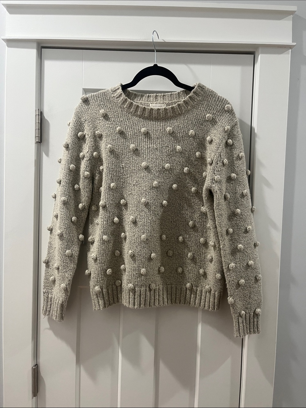 All:Row Women’s Cream and Black Pom-Pom Knit Sweater Small